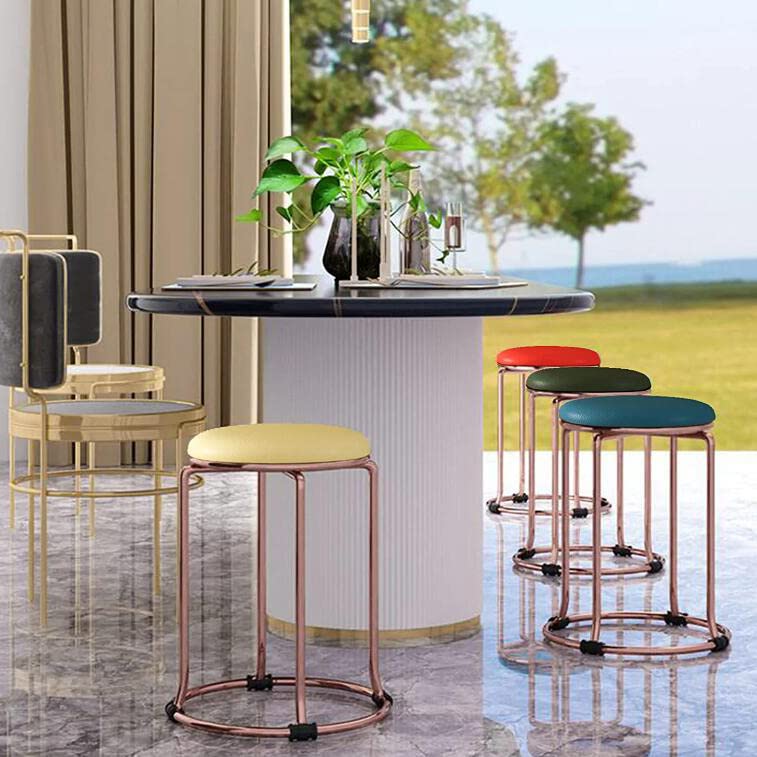 Taburete de maquillaje para dormitorio y asiento auxiliar redondo que ahorra espacio 7