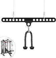 Vista 2 de RIMLUFE Double to Single Adaptor Plate LAT T Bar Row Pull Up Down Accessories Tricep Rope Cable Crossover Machine Attachments Workout