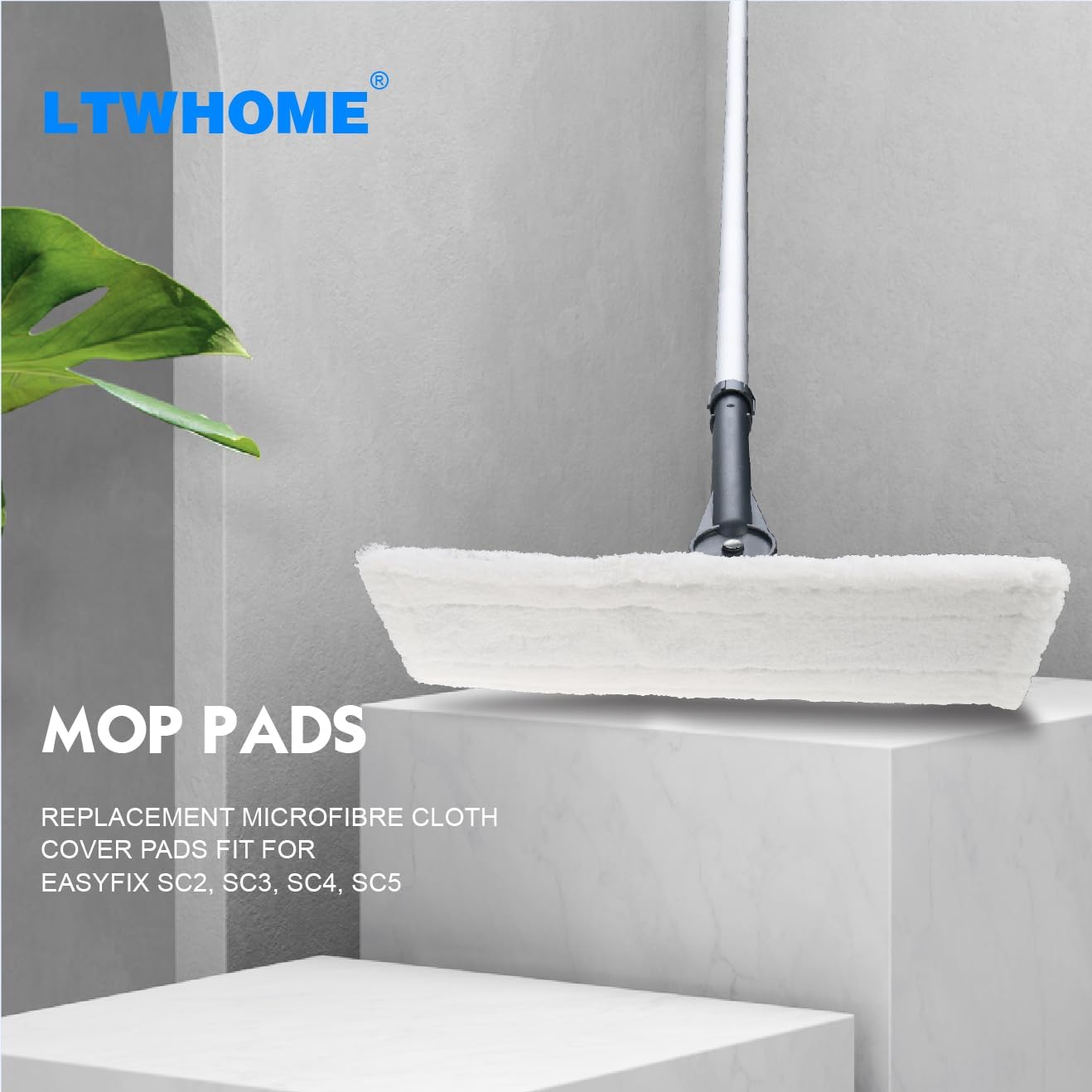 LTWHOME Replacement Microfibre Cover for Kärcher Easy Fix SC2, SC4, SC5 Steam Cleaners (Pack of 12)