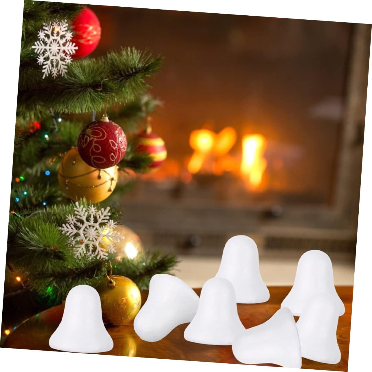 Unique Christmas Decorations DIY Bell Shape Foam Bells 40pcs Unfinished Ornaments Xmas Tree Hanging Decor