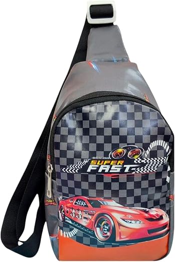 TERA 13 Kids Chest Bag, Car Theme Shoulder Messenger Bag (1 pcs) Crossbody Sling Bag, Chest Sling Bag, Chest Bag Travel Hi...