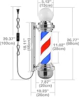 Vista 2 de Luz de poste de barbero de plata de 27