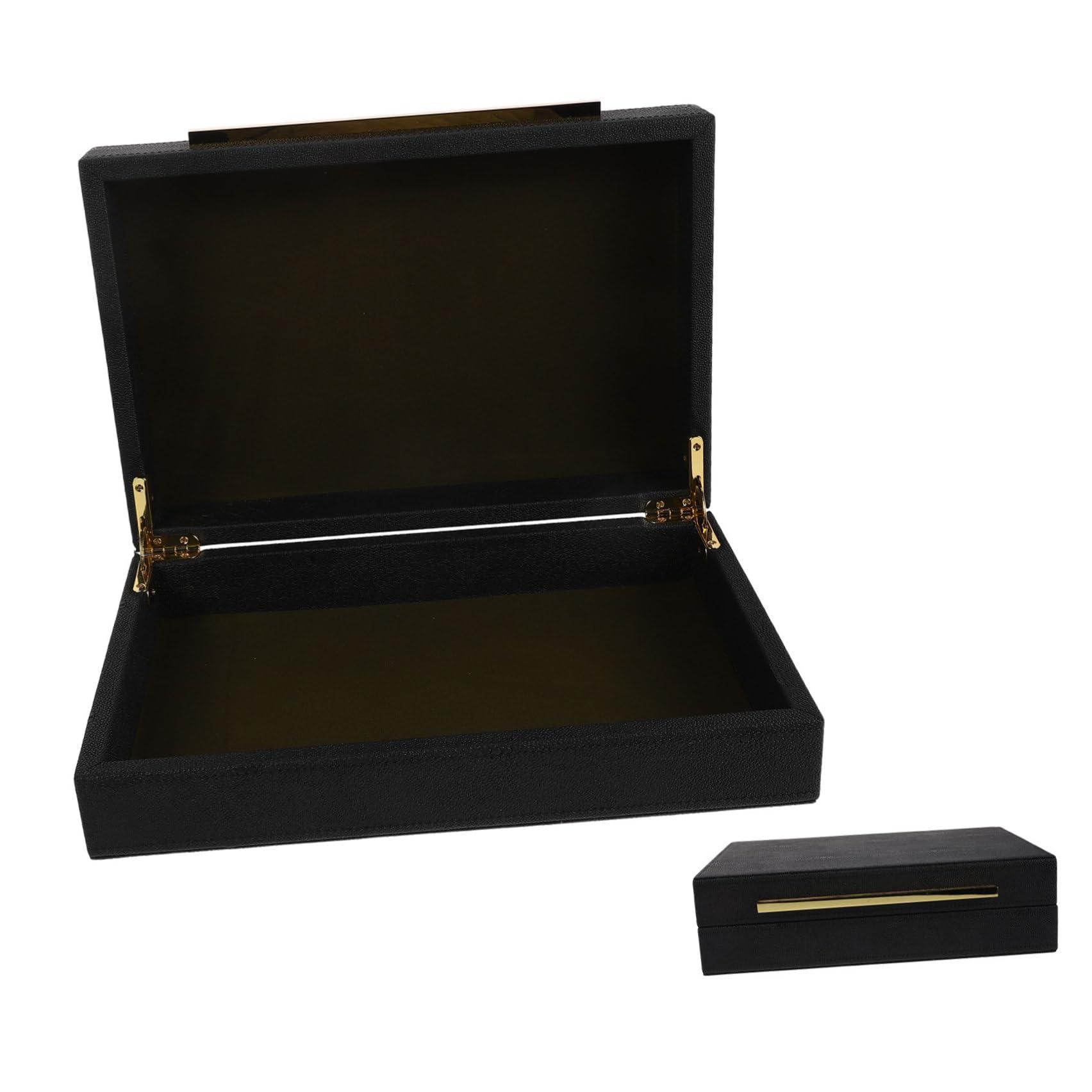Lshtshf-ou Jewelry Organizer Box Faux Leather With Compartments For And Watches Compact 12 Inch Storage Case Preventing Mess And Confusion For Home Use