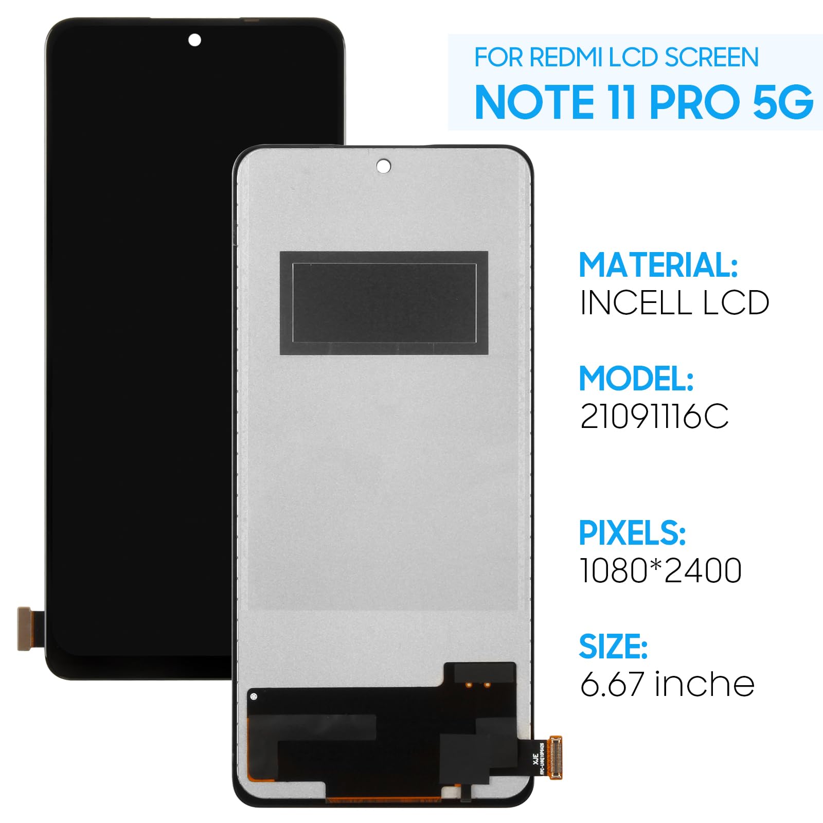 Redmi Note 11 Pro 交換用ディスプレイパネル Amazon.co.jp: TFT 液晶パネル For Xiaomi Redmi Note 11 Pro/Note 11