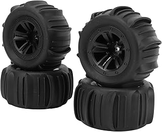 gernie RC Model Tire, Anti Slip Rubber Tires & Plastic Wheel Rims, RC Drift Car Tires & Wheel Rims for 1/12 1/14 1/16 1/18 RC Car, for 124008 144001