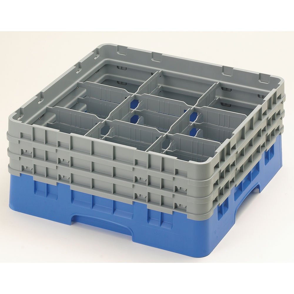 Camrack Glass Rack, W/3 Extenders, Full Size, 9 Compartments, 5-7/8'' Max. Dia., 6-7/8'' Max. (3 Pieces/Unit)