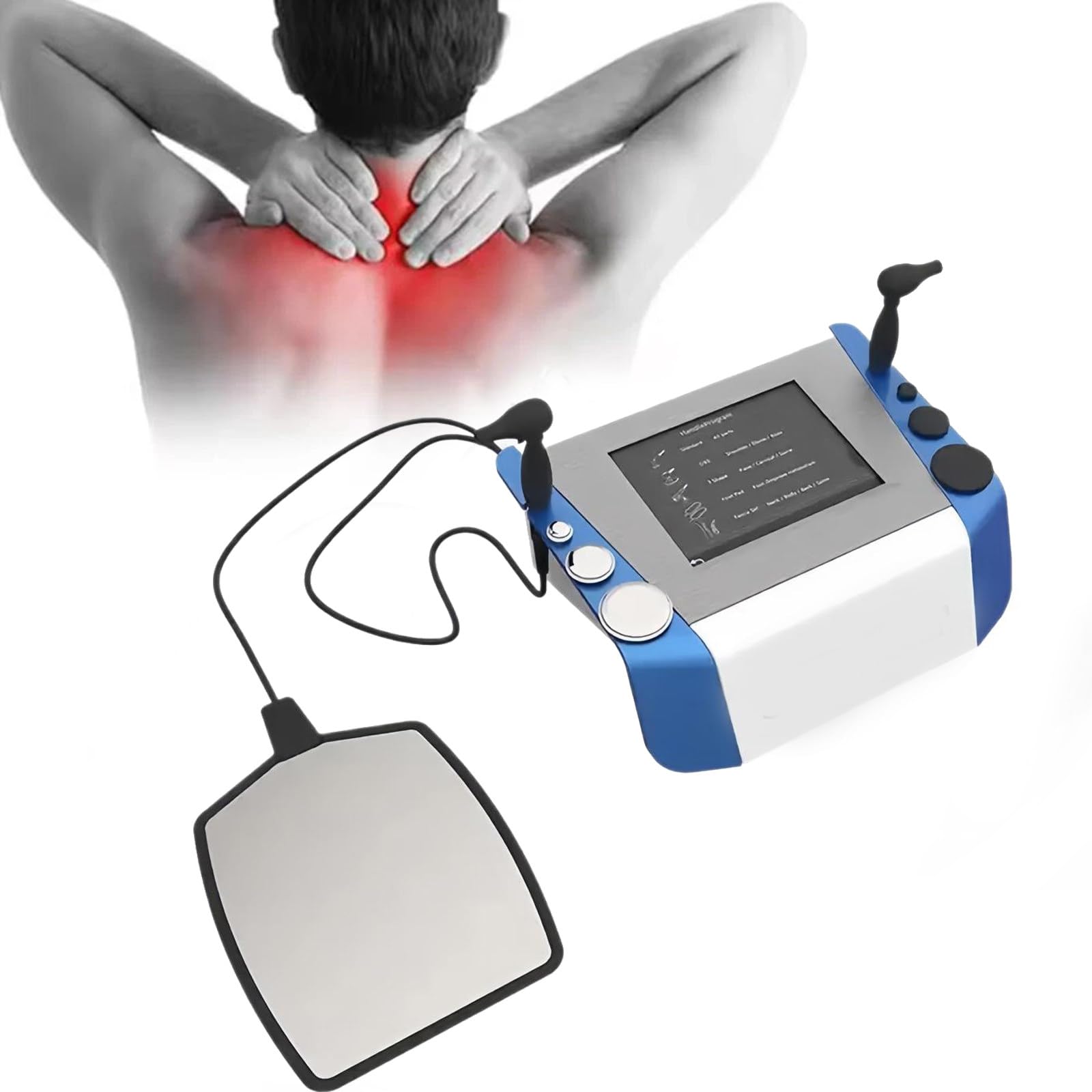 WhFKLca 300W Tecar Therapy Machine for Sports Rehab & Muscle Pain Relief 448kHz Diathermy Physiotherapy Machine CET-RET-RF Massager with 10.4-inch LED Touch Screen Blue