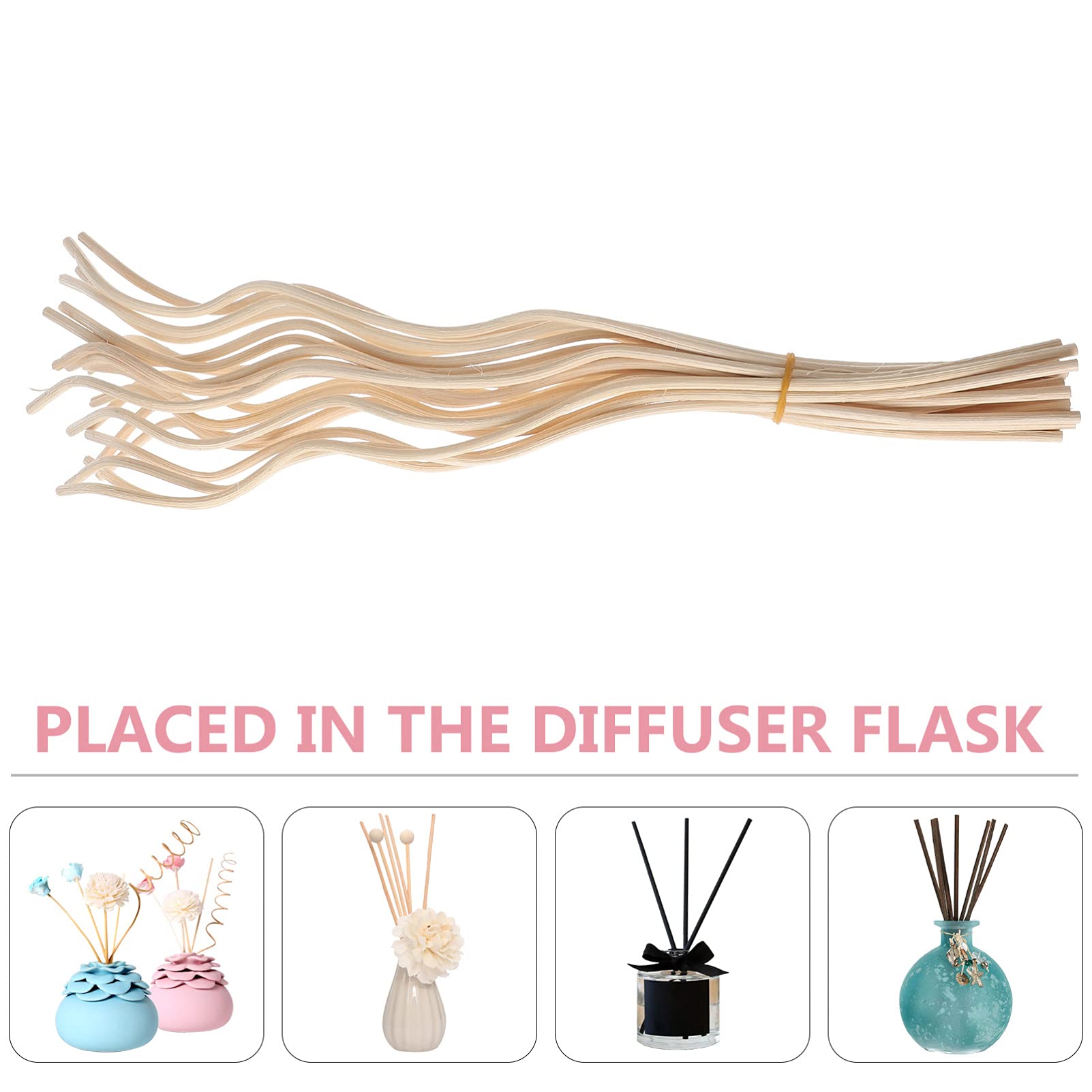 COHEALI 40pcs Rattan Diffuser Sticks Natural Fragrance Reeds for Diffusers for Home Use and