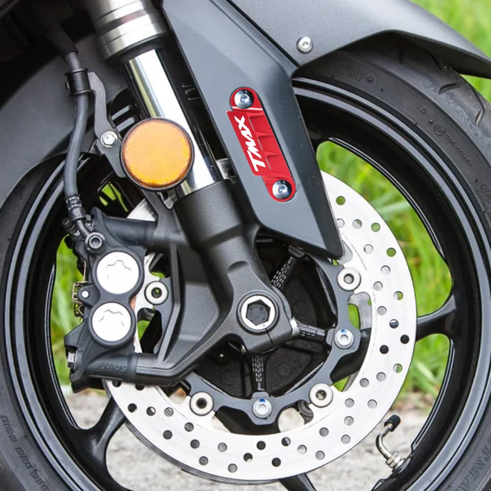 Modeer pour Yamaha Tmax 560 Tech Max 2020-2023 Tmax 530 SX DX 2017-2020 Moto CNC Paire Garde-boue avant Plaque d'essieu Slider décoratif tmax530 tmax560 techmax Accessoires (rouge)