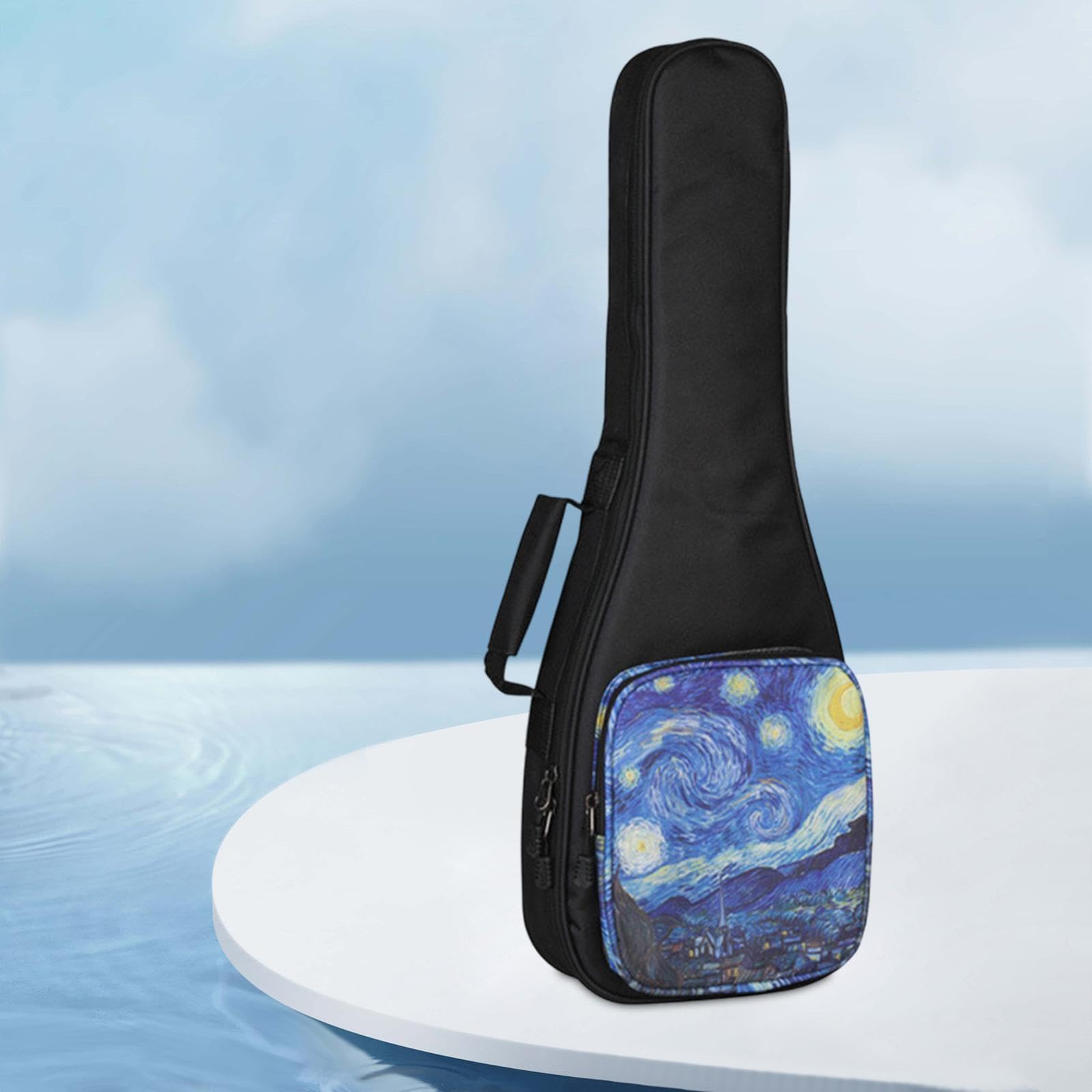 Custodia protettiva impermeabile per ukulele, 53,3 cm, colore nero, Set da 2 (nero 53,3 cm), 53,34 cm