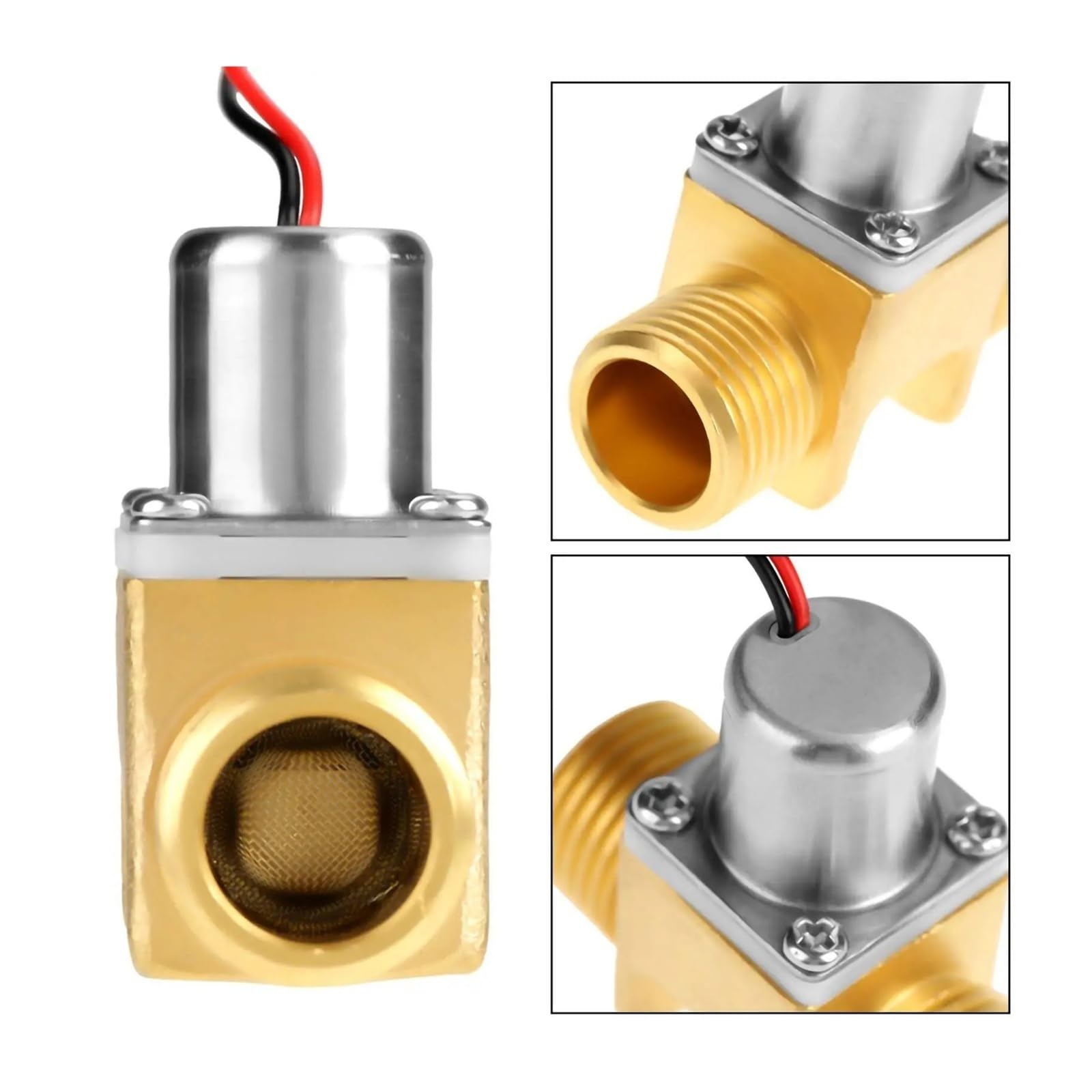 Fluxómetro manual para inodoro Válvula Electromagnética De Impulsos Agua 1/2" Y 4,5 V CC For Descarga Inodoro
