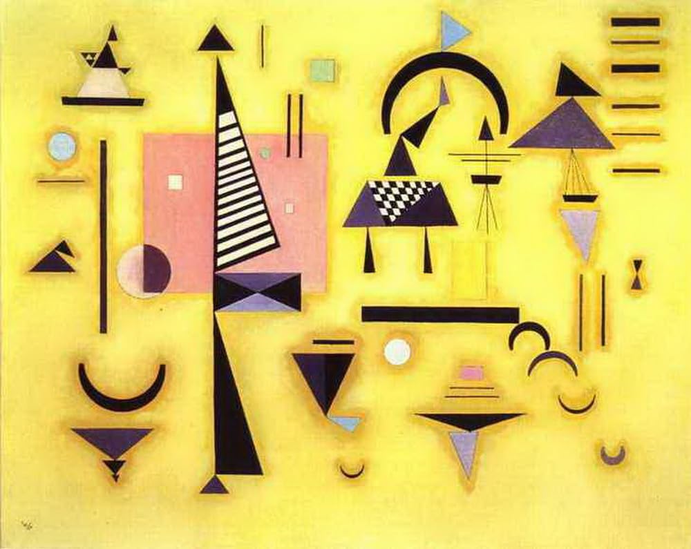Tableau Kandinsky rose décisive peint par professeurs d'académie - 6