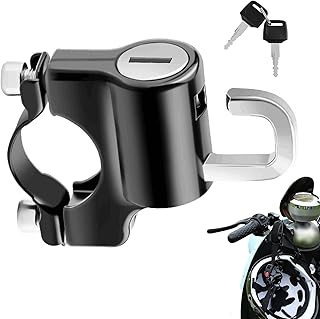 バイク用ヘルメットロック - ヘビーデューティーコンボロック | アルミ合金防犯モペッドロック2キー付き,ライダー向けスクーターアウトドアガレージバイクATV用