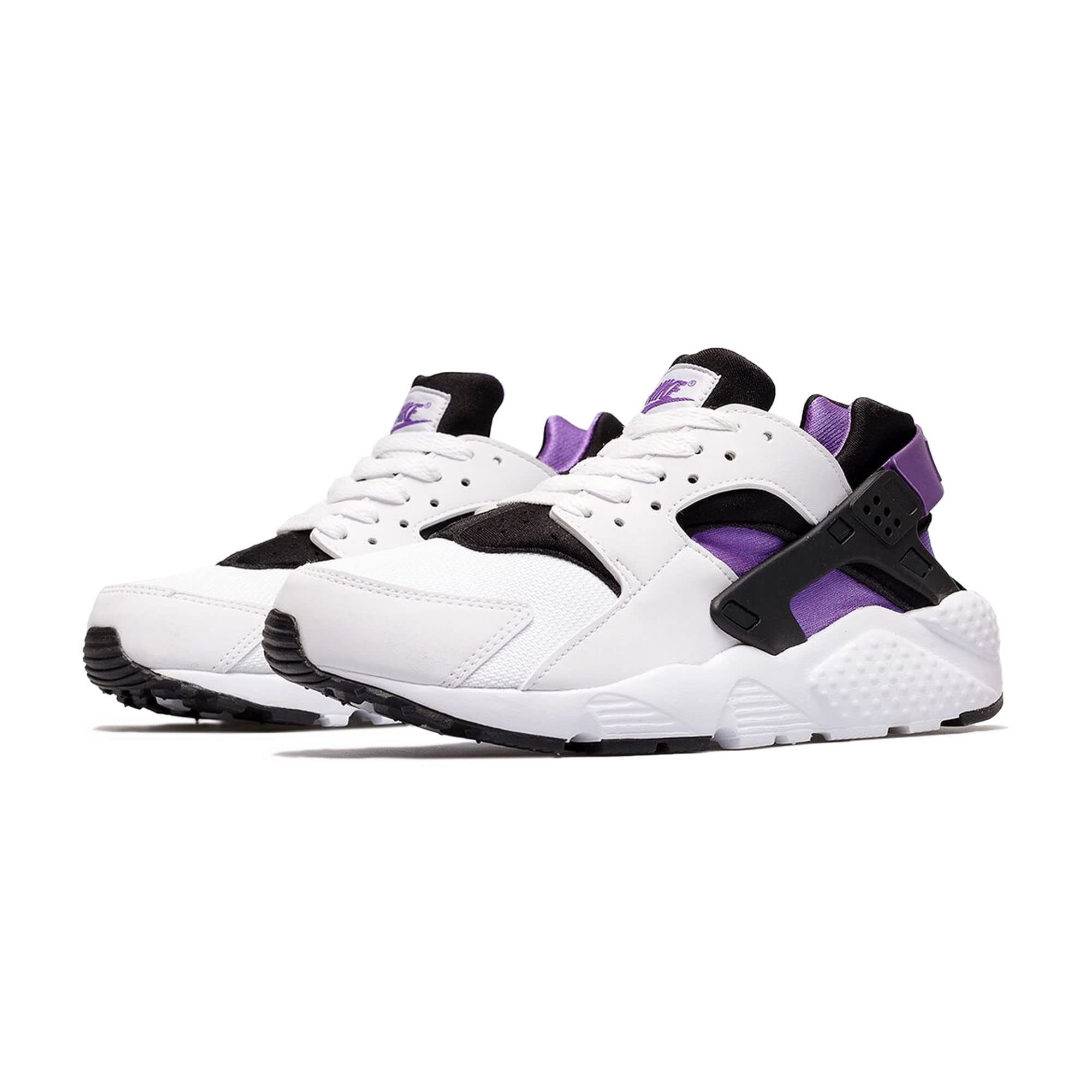 Nike da Donna Air Huarache Running Trainers DH4439 Sneakers Scarpe (UK 4 US 6.5 EU 37.5, White Black Purple 105), Bianco Nero Viola 105, 37.5 EU