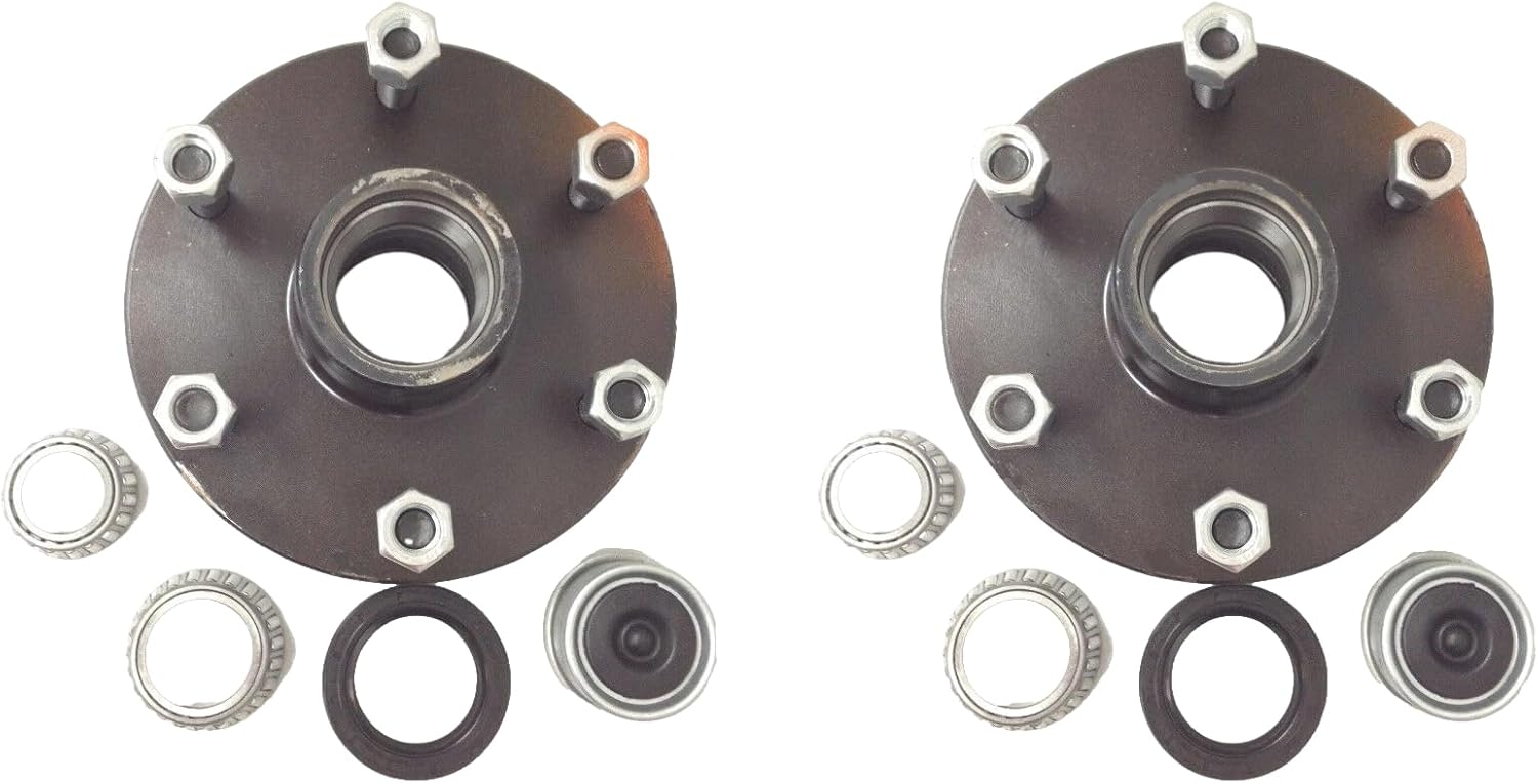 84655-1-KIT-LOTOF2 Two (2) Idler Hub 6 x 5.5 Bolt Pattern 3500lb Axle Trailer for Dexter ALKO Axel 8-251, Outer Bearings L44649 (1 1/16 inch ID), Inner Bearings L68149 (1 3/8 inch ID)