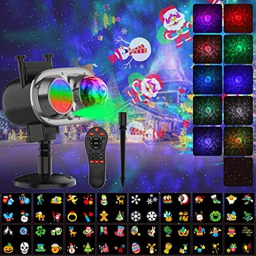 Laser Christmas Projector Lights Outdoor Waterproof, Halloween 3-in-1 Ocean Wave & Moving Patterns Star Projector with Remote Control Timer for Holiday, Birthday, Party Decor Indoor & Outdoor