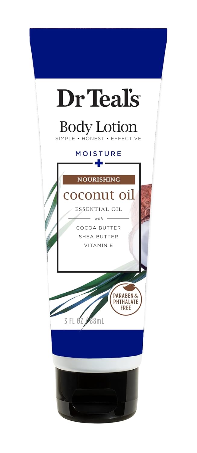Dr Teals Body Lotion Travel Size 3fl oz - Moisture Nourishing Coconut Oil Vitamin E
