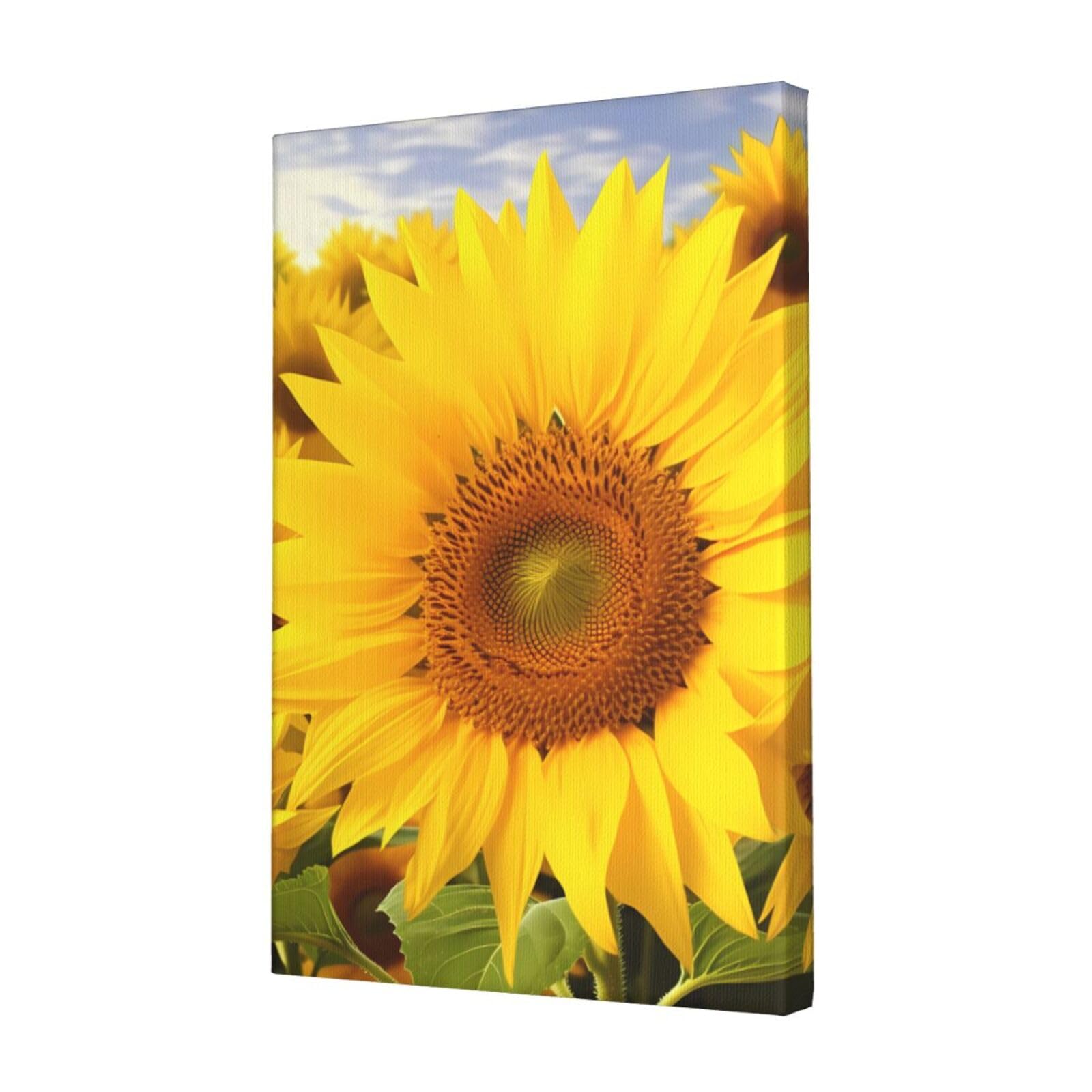 FodPand Sunflowers Canvas Wall Art for Living Room Wall Decor 12"x18" Modern Artwork Painting Pictures Hanging Canvas Prints Aesthetic Wall Art for Bedroom Bathroom Office Wallart Decor