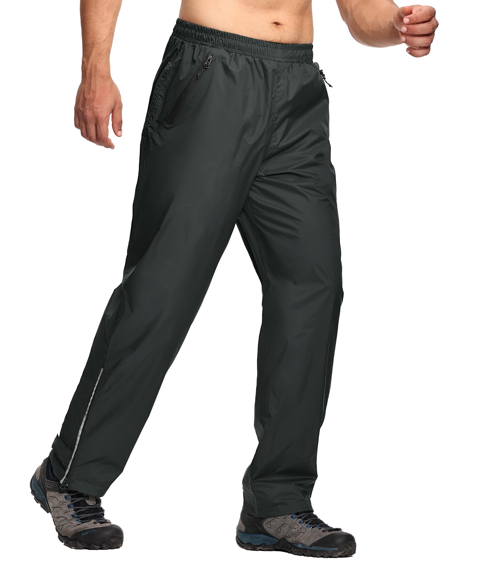 SWISSWELL Men's Golf Rain Pants Hiking Pants for Men Waterproof Breathable Mesh with Waterproof Zipper Pockets