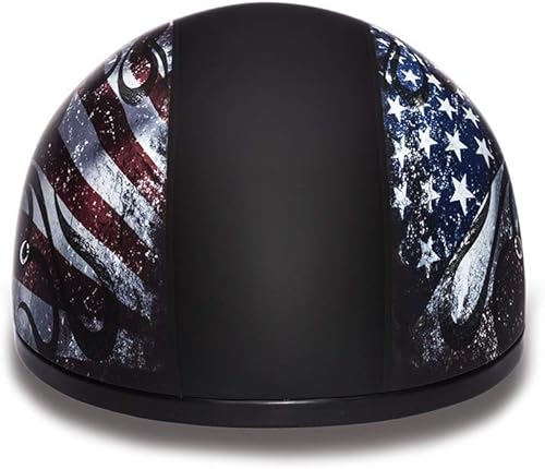 Miniatura 5 de Daytona Helmets - Medio casco de motocicleta con diseño de calavera y huesos cruzados  Aprobado DOT Gráficos