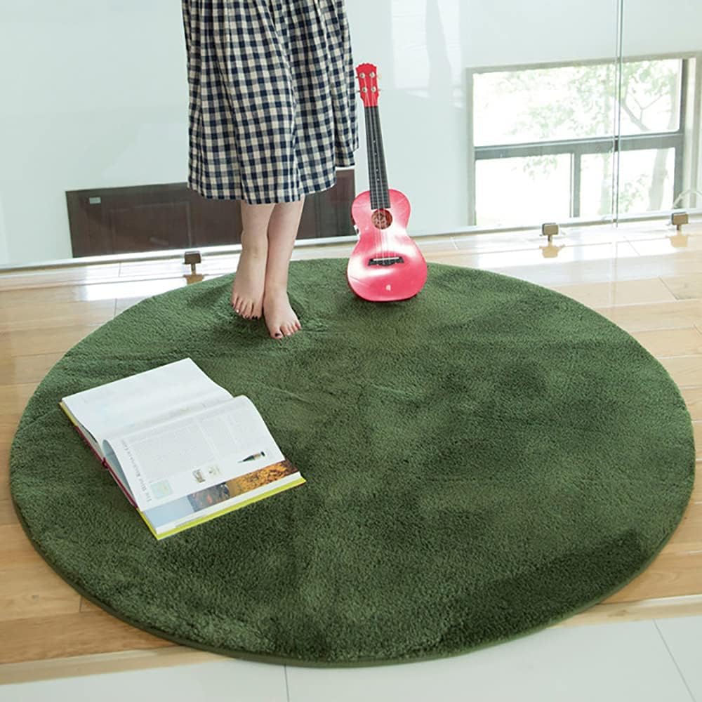 Alfombra redonda y esponjosa, extra cómoda, para niños y niñas, suave y agradable al tacto, ideal para habitación de niños, 1 m