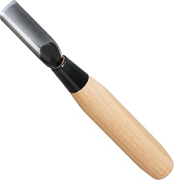 KAKURI Leather Corner Punch Tool 15mm Made in Japan, Professional Leather Cutter Knife Half-Round U Gouge, Sharp Japanese Carbon Steel Blade