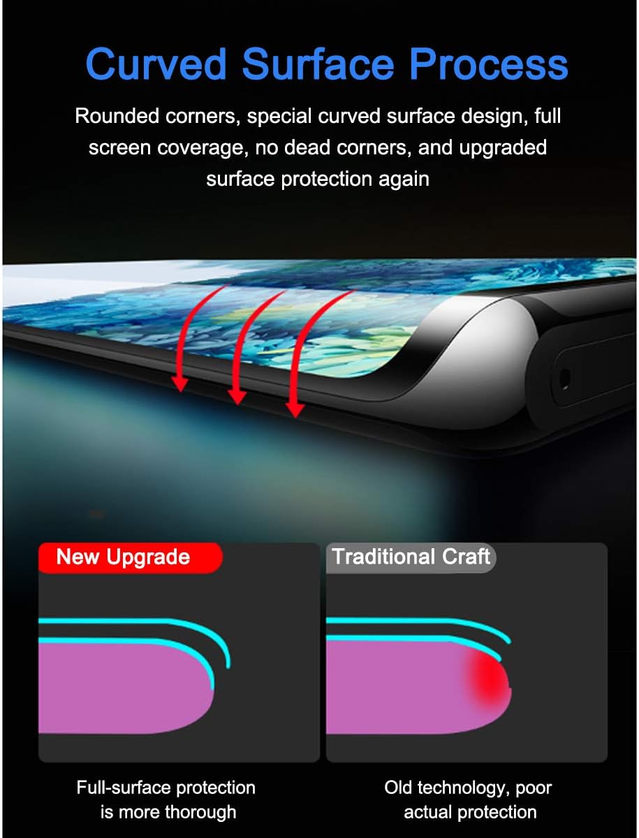 Galaxy S20 Plus Screen Protector,[2 Pack] [9H Hardness][3D Full Edge Covered] [HD Screen] [Support Fingerprint Unlock] Tempered Glass Screen Protector for Samsung Galaxy 20 Plus/ S20+