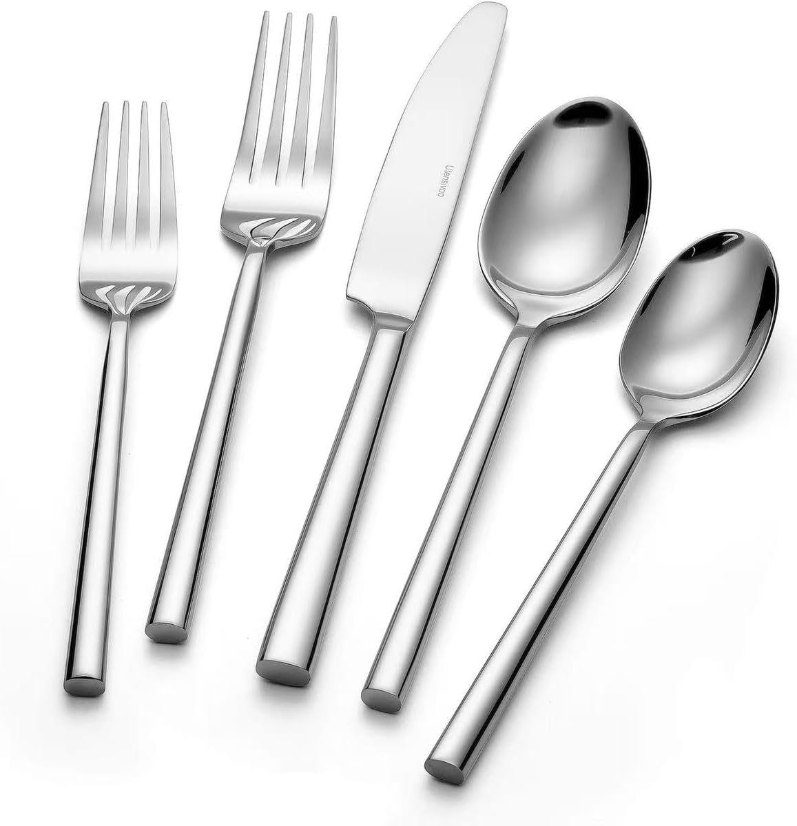 40-Piece Silverware Set for 8，Minimalist Flatware Set 18/10 Stainless Steel，Fine Cutlery Set with Forks, Knives, Spoons，Durable and Elegant Design Tableware，Dishwasher Safe