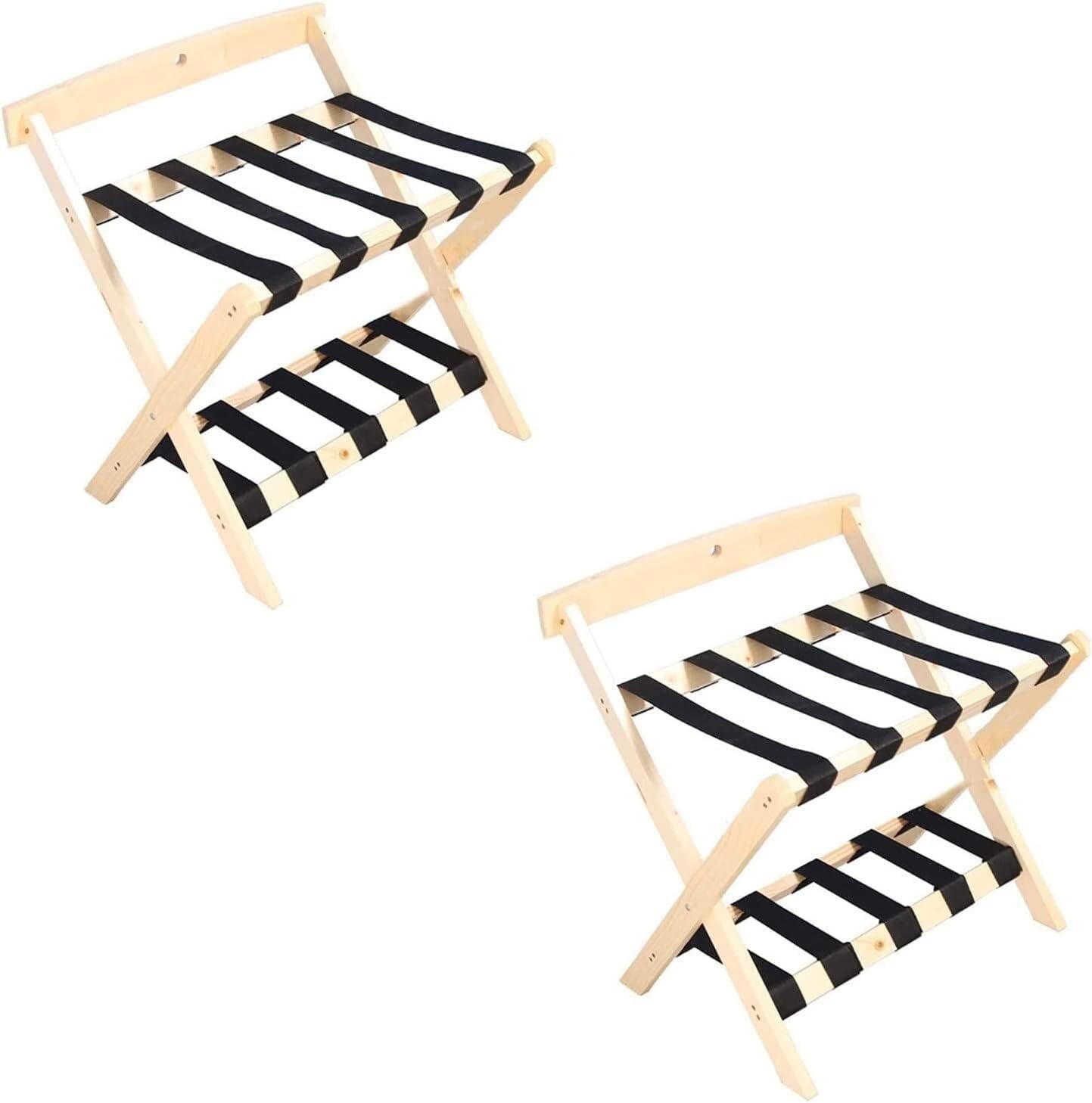 Luggage rack Luggage Rack - Folding Suitcase Stand with Storage Shelf(1pcs)