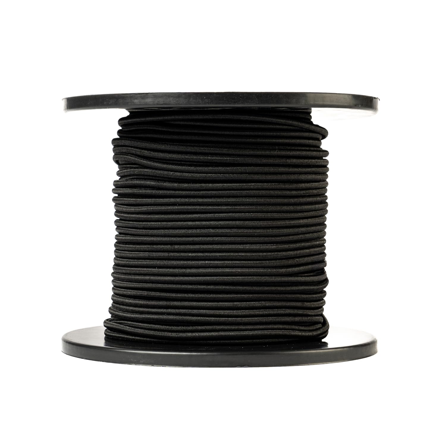 Corde élastique Ronde (4mm, 100M, Noir) - Qualité Professionnelle - Résistante aux intempéries et réutilisable - Charge de Rupture 80kg