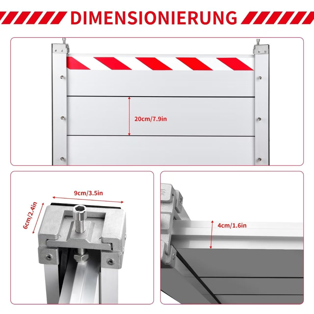 Aluminium BarrièRe Anti-Inondation 80x60cm Barrières, Joint Porte Garage BarrièRe Anti Inondation, Panneau de PréVention Des Inondation, BarrièRe Mobile de Protection Contre Les Inondations