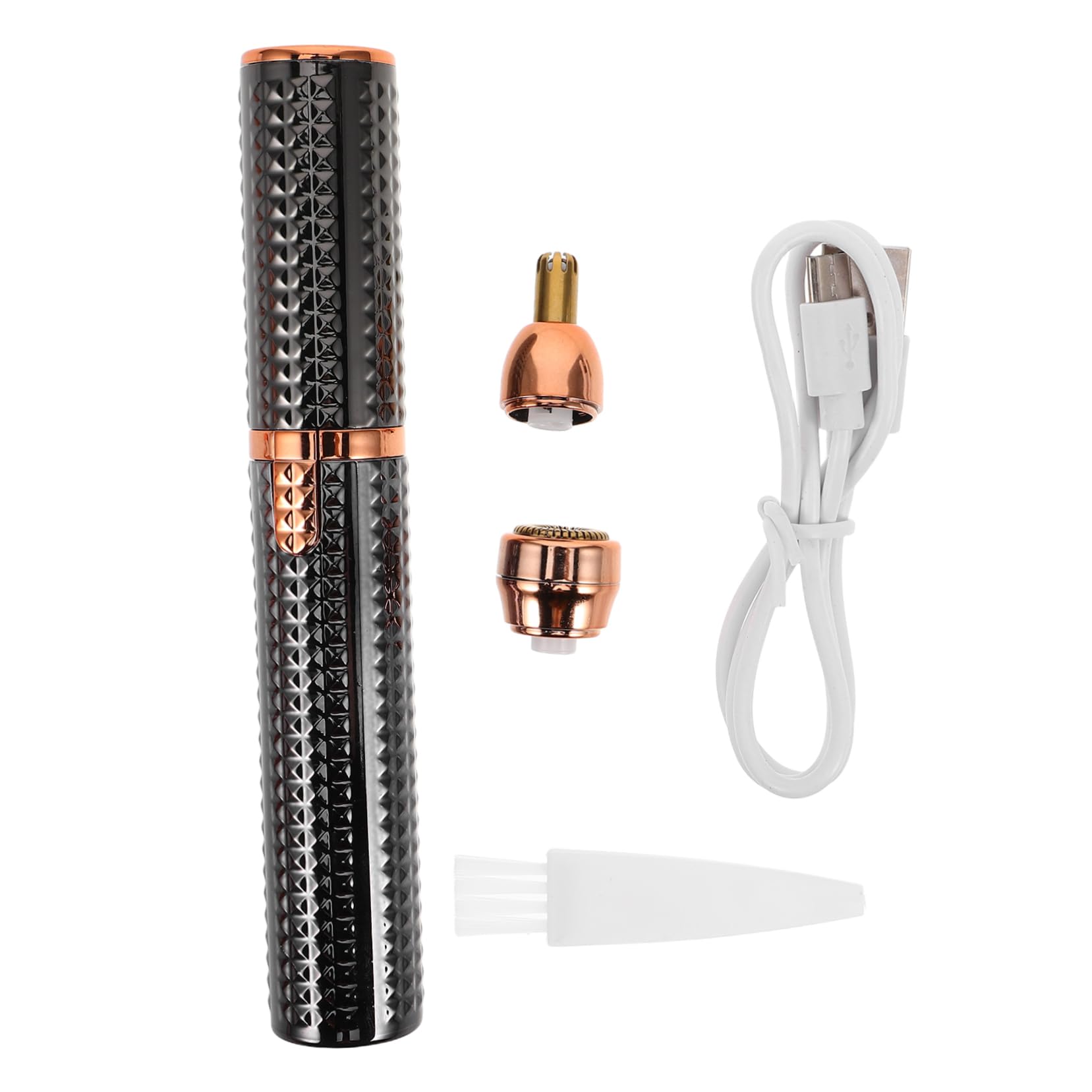 FRCOLOR 1set Electric Eyebrow and Nose Hair Trimmer Portable Facial Hair Removal Device for Women and Men Rechargeable Precision Trimmer with Interchangeable Heads for Smooth Skin