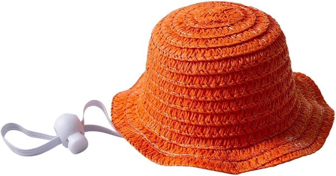 Dog Costume Hat - Small Straw Bucket Hat | Funny Lightweight Pet Apparel, Summer Holiday at Accessory For Dogs Cats, Birthday Party Halloween Garden Outdoor Daily Home Wear Fun Comfortable Fashion