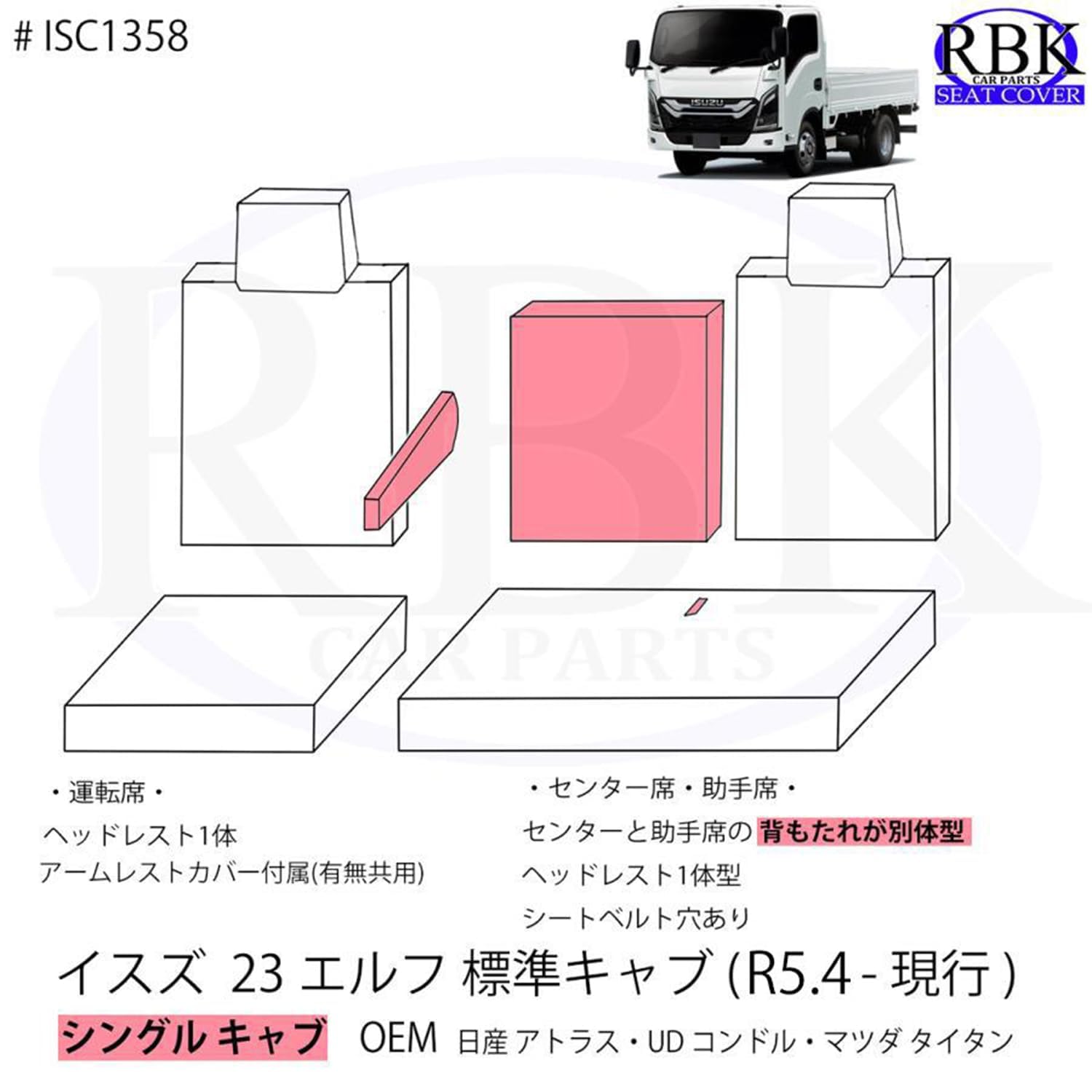 Amazon | シートカバー 23エルフ 標準 スペース ハイ キャブ R5.04 