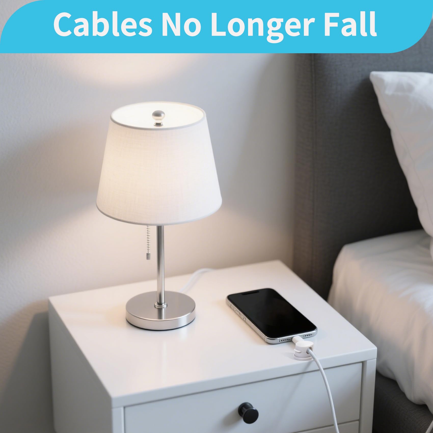 ODLY Lot De 8 Clips De Rangement Pour Câbles – Base Rotative