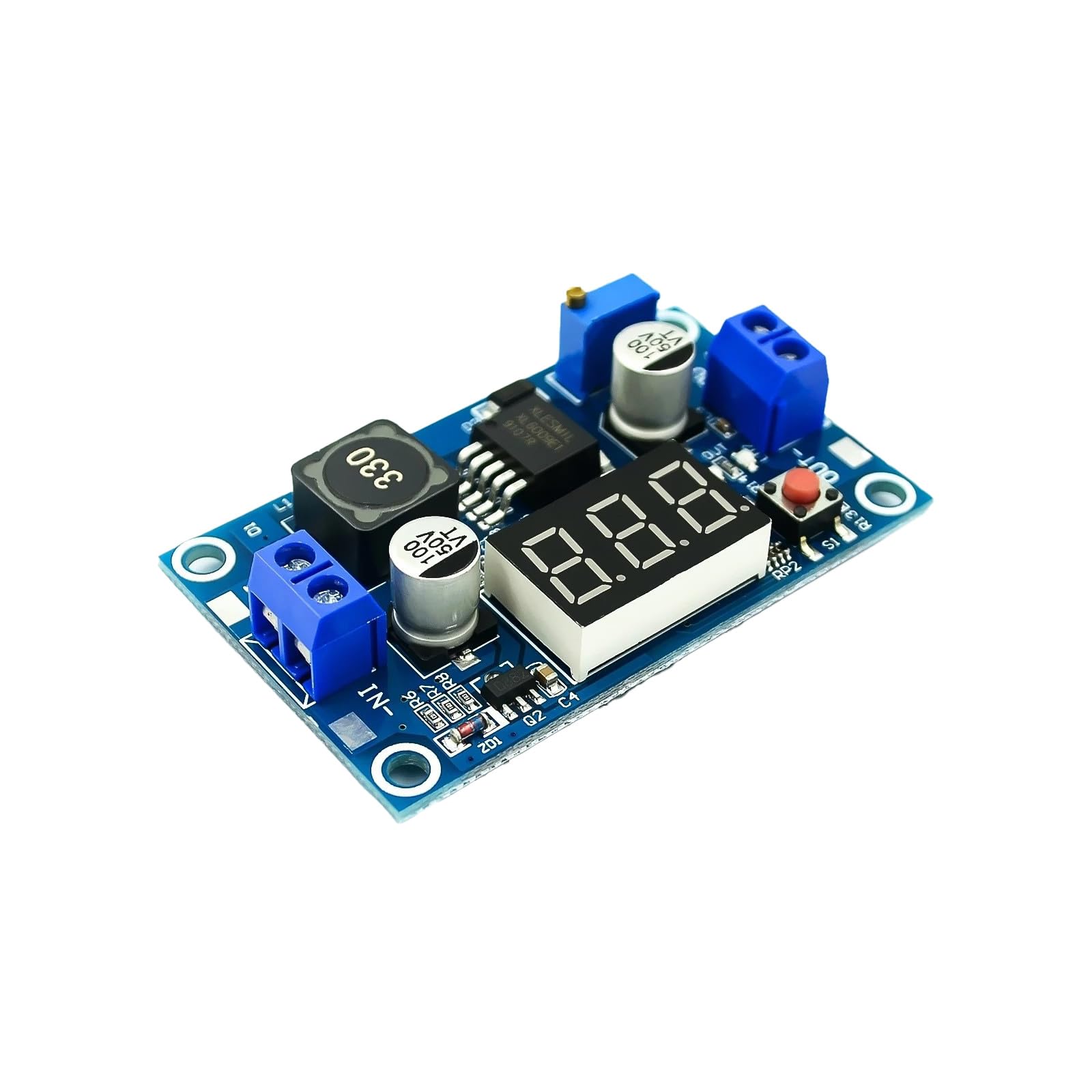 Efficient Boost Converter Module with Real Time Voltage Display Adjustable Output up to 40V Short Circuit Protection 4A Current Adjustable Step-Up Converter Module