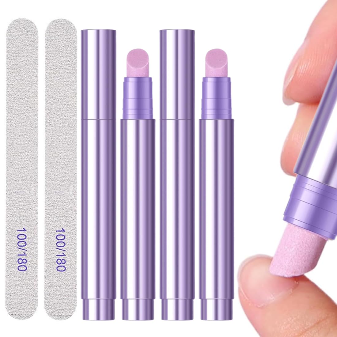 YAYNO 2 Pezzi Penna Con Olio Per Cuticole Penna 3 In 1 Per La Cura Delle Unghie Penne liquide per rimozione cuticole con corpo girevole Penne Con Punta In Ceramica Per Spingere Le Cuticole