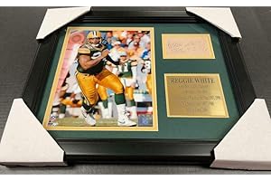 REGGIE WHITE Autographed Cut REPRINT Framed 8x10 Photo GREEN BAY PACKERS REPLICA JERSEY