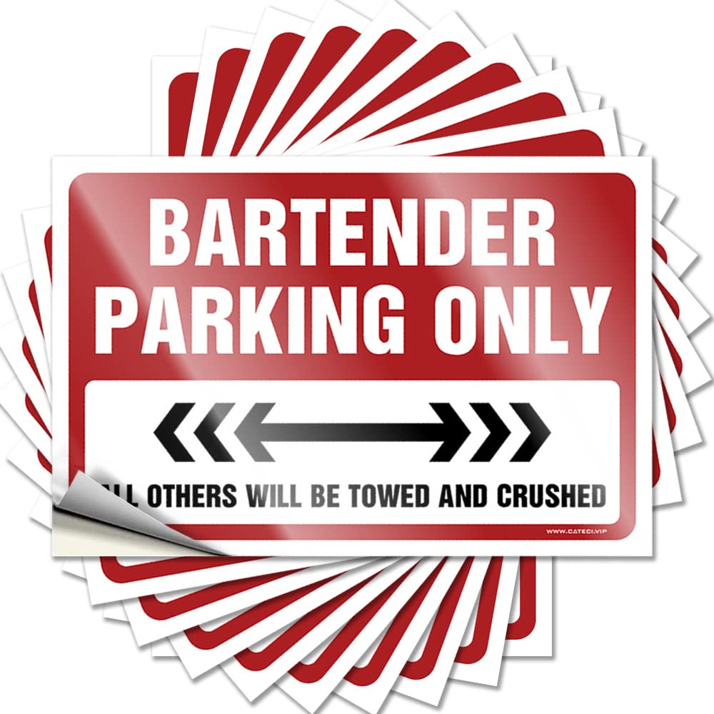 Room Stuff Decals Durable Bottle | Bartender Parking Only Girly Self Adhesive Sticker for Beer DIY(6X9CM)