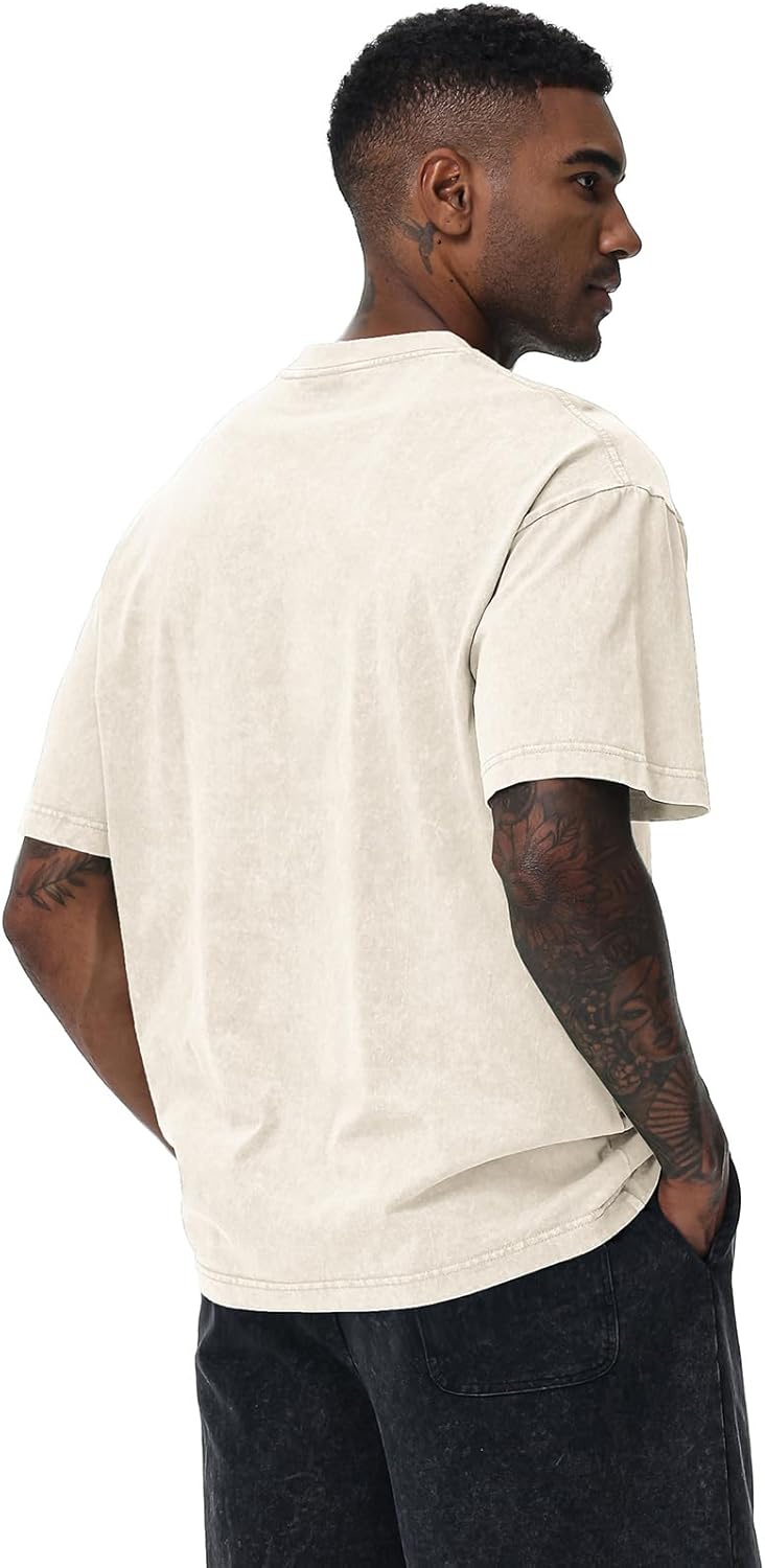 Distressed Oversized Tshirts for Men Vintage Washed Unisex Tees Cotton Casual Hipster Short Sleeve Tops - Image 5