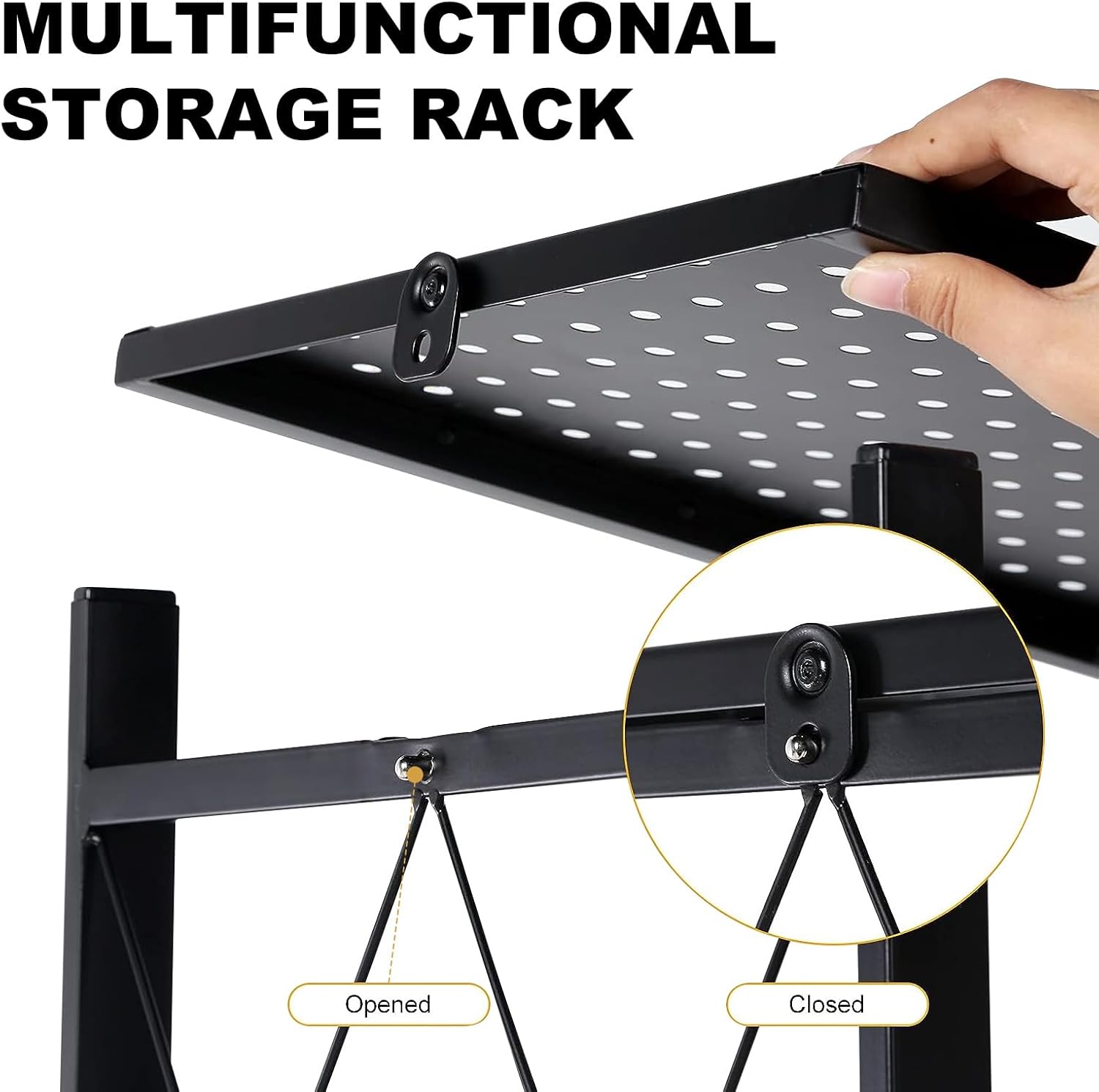 Storage Shelves 5-Tier Garage Shelving Unit, Heavy Duty Storage Rack with Wheels, Adjustable Wire Shelf, Foldable Metal Storage Shelf for Garage Pantry Kitchen Basements - 2PK, Black