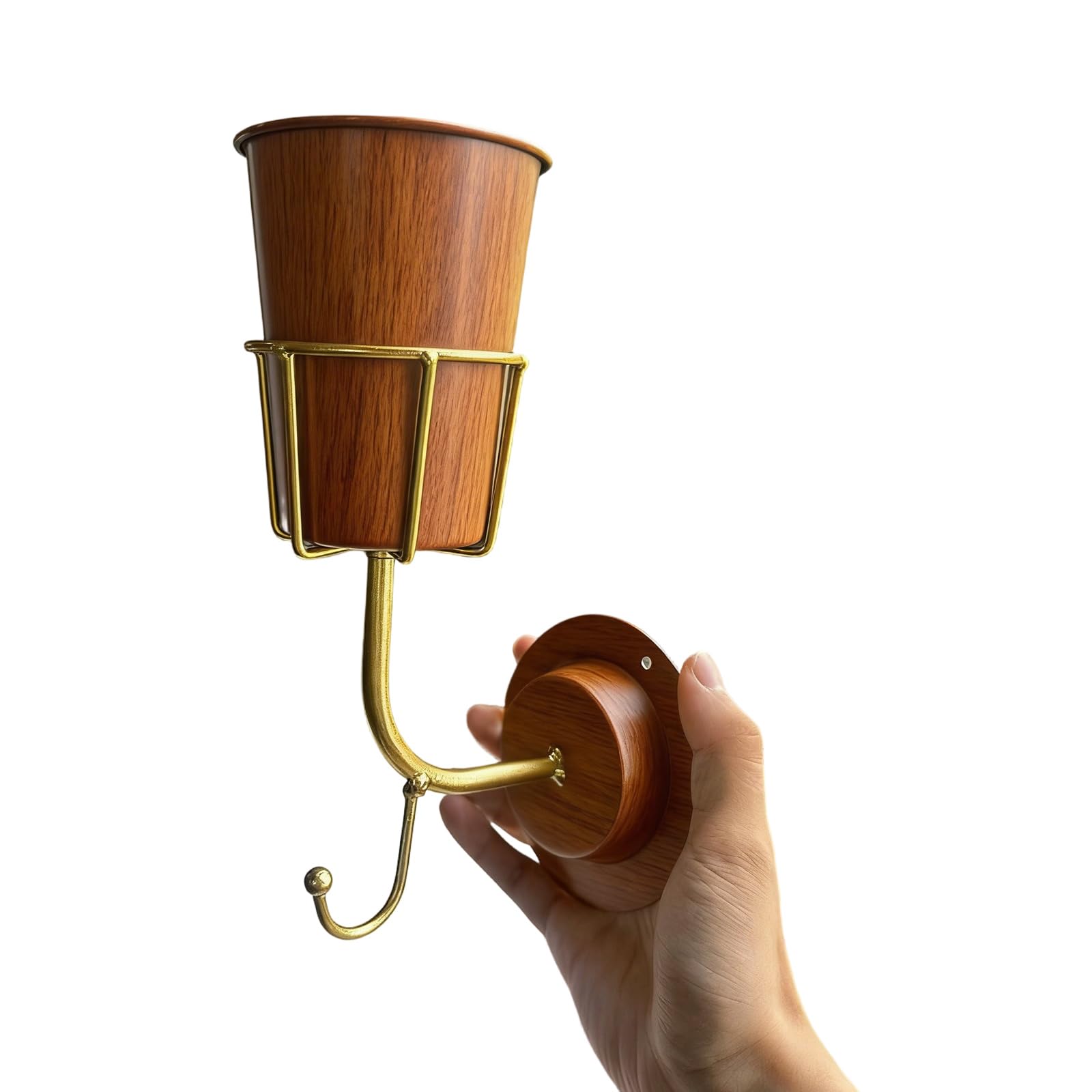 LUCKGONI Traditional Gold Wall Hook Vessel Holder Planter Hanger For Indoor Outdoor Display And Storage