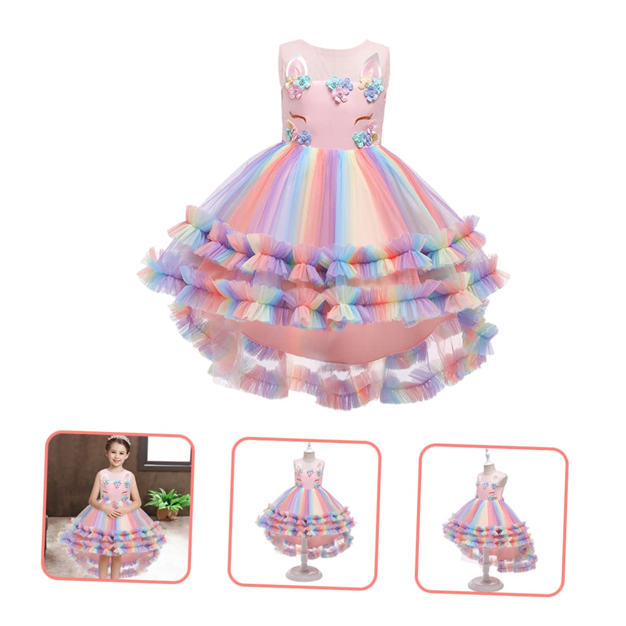 1pezzi Gonna Tulle Per Bambine Con Design Unicorno Costume Cosplay Per Feste e Occasioni Speciali Per Compleanni e Spettacoli