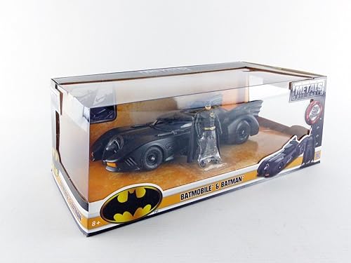 Miniatura 7 de Jada Dc Comic 1989 Batmobile con 275 pulgadas Batman Metals Diecast Vehículo con figura negro