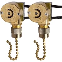 Vista 9 de Zing Ear ZE-109M - Interruptor de cable de cadena para ventiladores de techo, lámparas y luces de pared, interruptor de cadena de tracción de latón