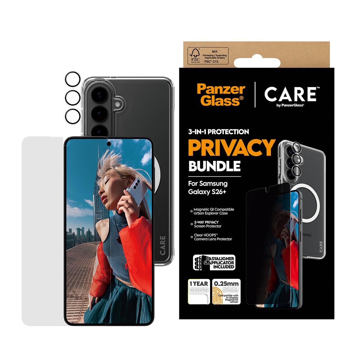 PanzerGlass | CARE by PanzerGlass Privacy zestaw 3 w 1 Samsung Galaxy S26+