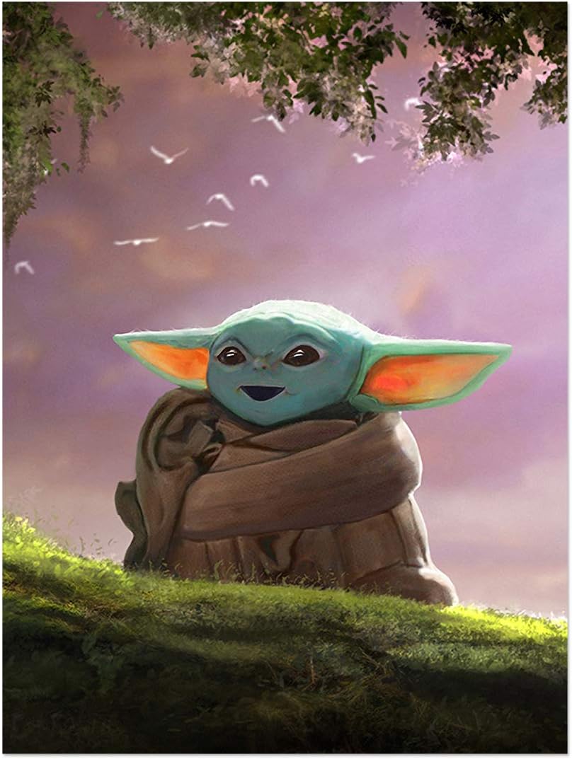Hunbeauty Art Star Wars The Baby Yoda Poster Unframed Wall Picture Decor 18 X 24 45x60cm Amazon Co Uk