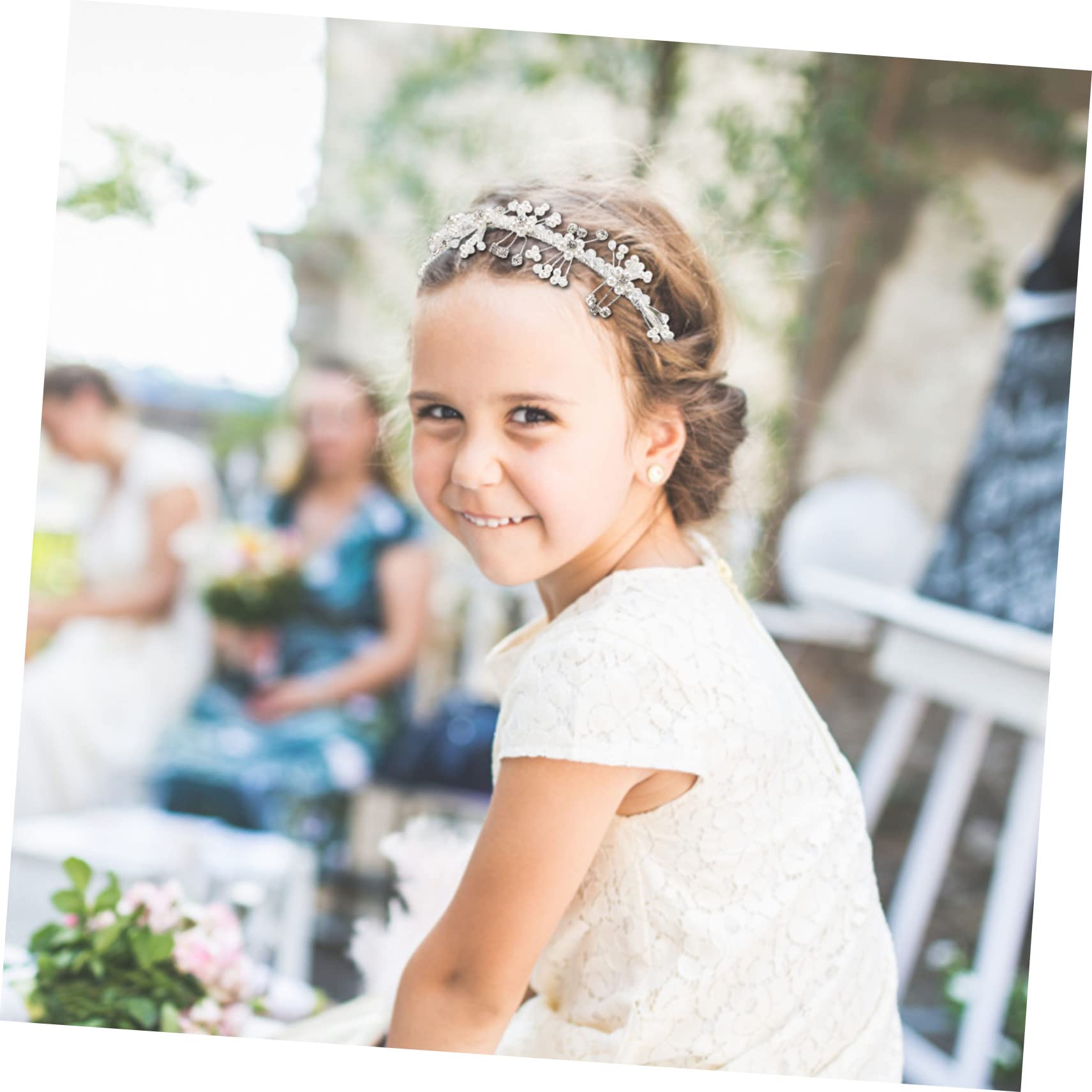 MAGICLULU 4piezas Diadema De Perlas y Cristales Para Accesorios De Pelo Elegantes Para Bodas y Tocado Floral De Para Sesiones Fotográficas y Celebraciones