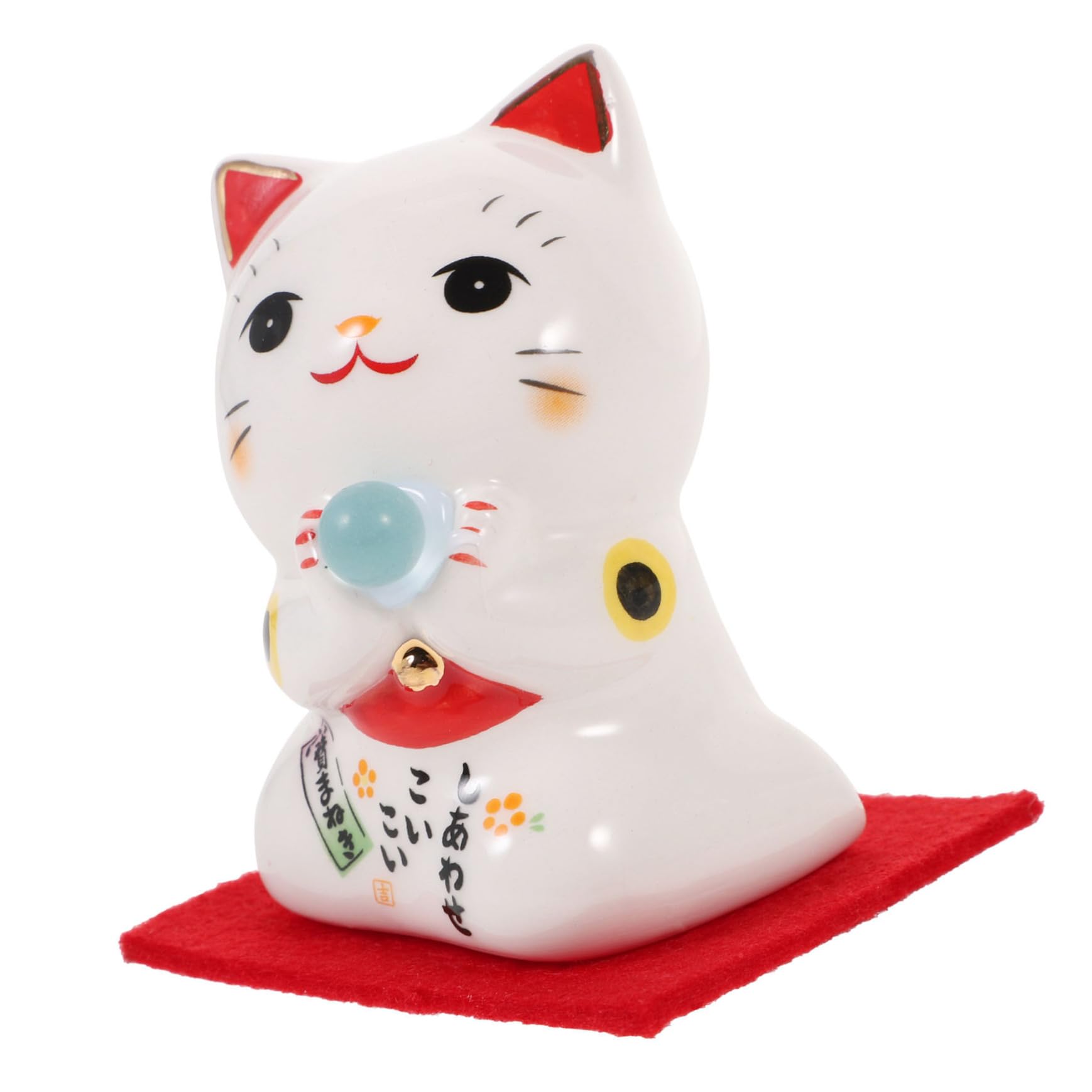 Alipis 8 Pièces Chat Chanceux Animaux Miniatures Statue Maneki Neko décoration Miniature Faire Signe Jouet décoration Maison Joli décor de Chat de en céramique Blanche