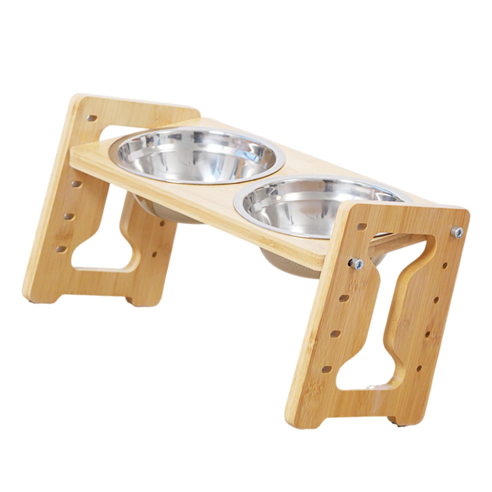 Comederos elevados para mascotas con cuencos dobles de acero inoxidable de 5 etapas de ajuste de altura antideslizante, para la salud de las articulaciones de las mascotas